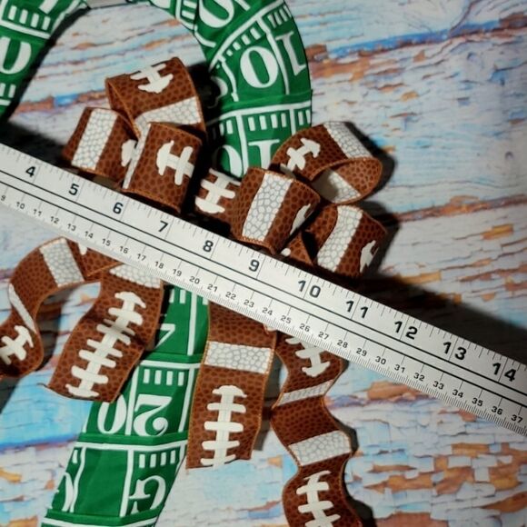 Football Candy Cane Wreath Winter Christmas Wreath - Picture 3 of 9